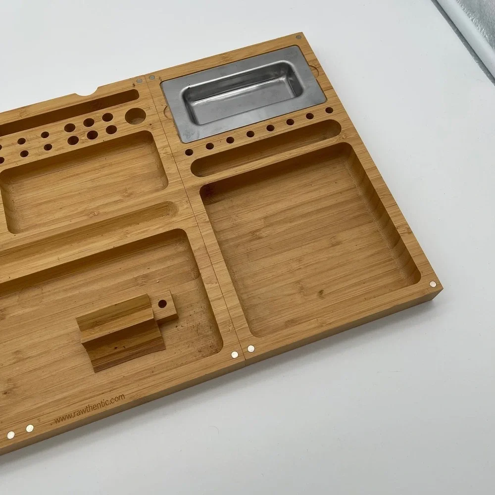 RAW Triple Flip Bamboo Magnetic Rolling Tray